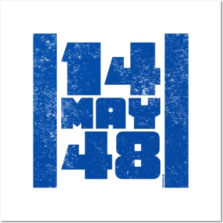 14 May 48 Israel Flag - Independence Day Posters and Art